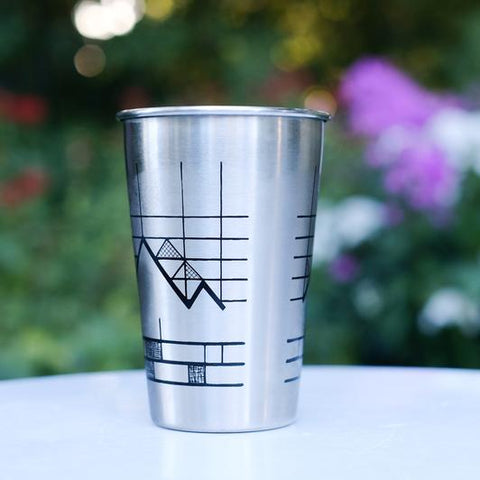Geometric Mountain Stainless Steel Pint