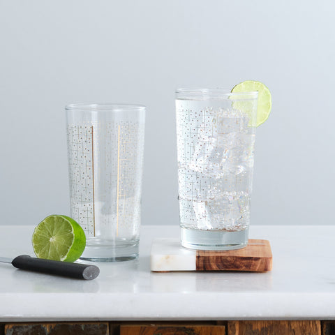 Ridgeway Geometric Mojito Collins Glasses
