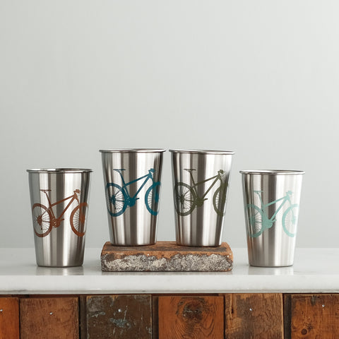 Mountain Bike Stainless Steel Pint Tumbler