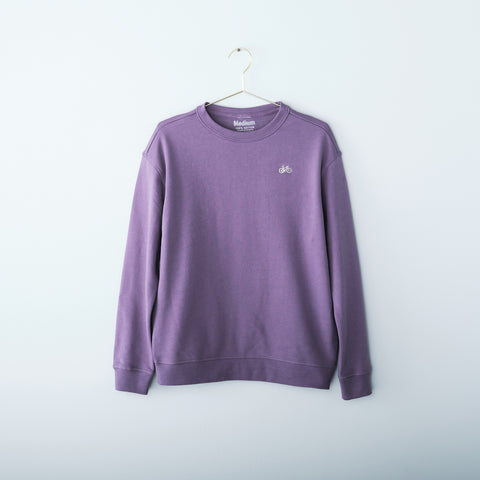 Women's Tiny Mounatin Bike Embroidered Sweatshirt, silver plum