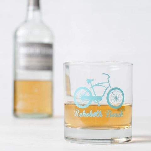 Name Drop Bicycle Rocks Glass - Set of 6