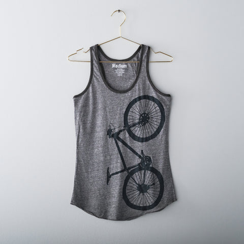 Women's Mountain Bike Tri Blend Ringer Tank - Final Sale