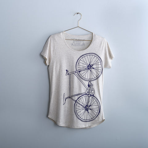 Women’s FIXIE Bike Violet Oatmeal Scoop Neck Tee - Final Sale