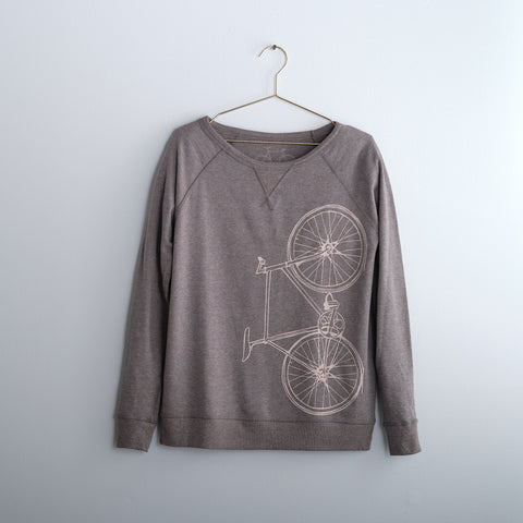 Womens Fixie Bicycle French Terry Reversible Sweatshirt