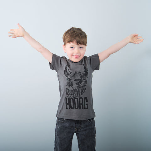 Youth Hodag Skull Tee, Charcoal