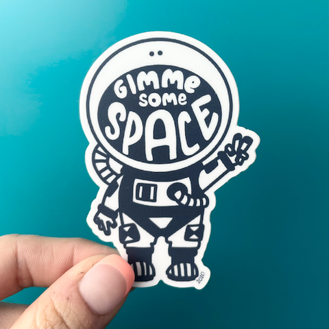 Spaceman Astronaut Give Me Some Space Vinyl Sticker