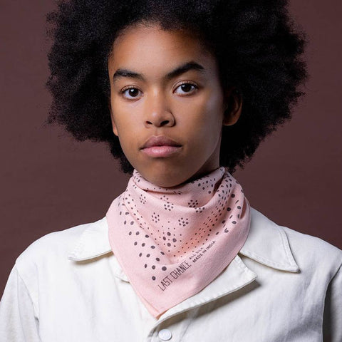 Natural Dye Silk Bandana | Ash Pink