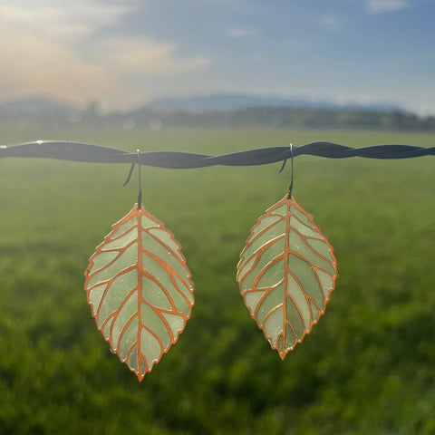 Spring Growth - Stained Glass Resin Earrings