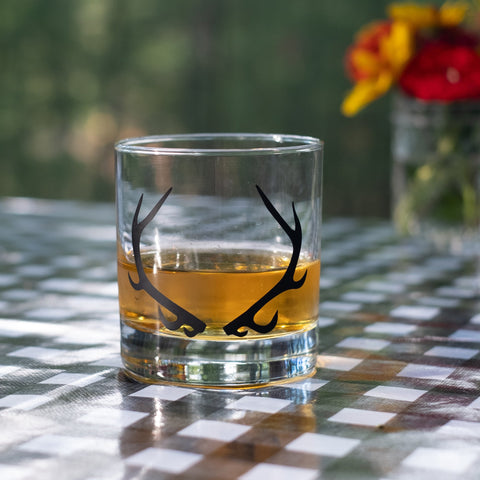 Matte Black Antler Glassware, Rocks and Pints