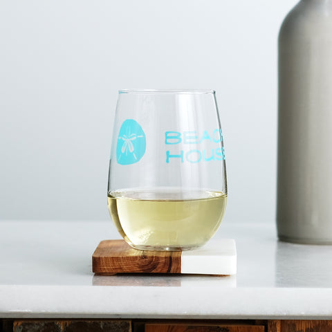 Beach House Stemless Wine Glasses