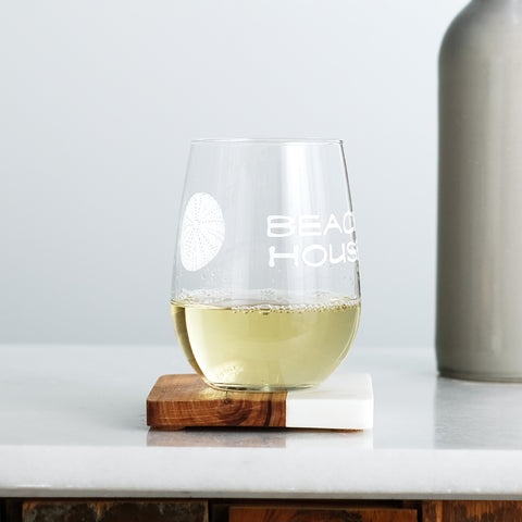 Beach House Stemless Wine Glasses