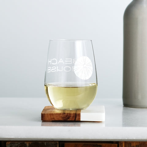 Beach House Stemless Wine Glasses