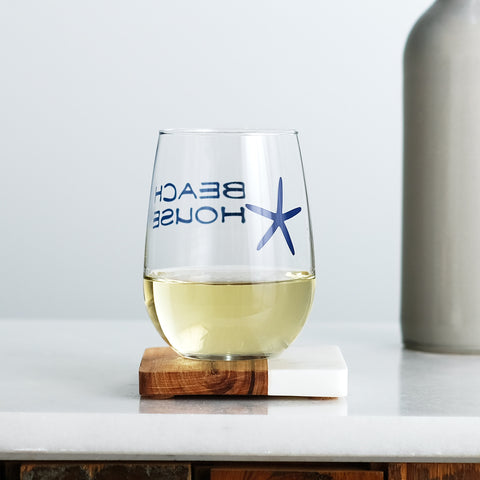 Beach House Stemless Wine Glasses