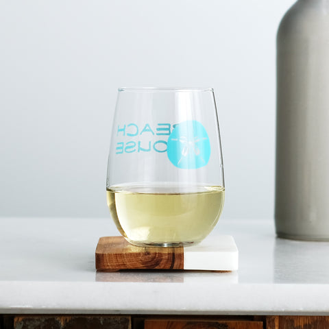 Beach House Stemless Wine Glasses