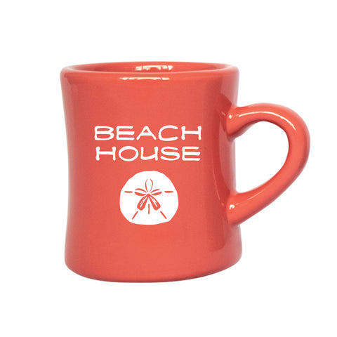 Beach House Diner Mug, printed Starfish, Sand Dollar