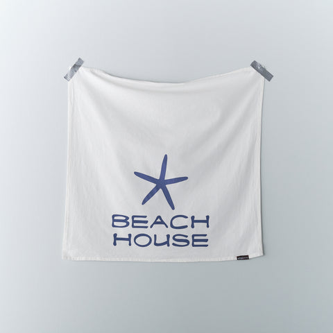 Beach House Flour Sack Towels, Starfish, Sea Urchin, Sand Dollar, Scallop