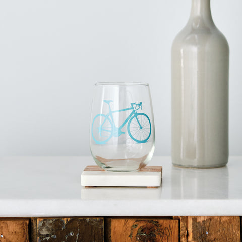 Bicycle Stemless Wine Glass