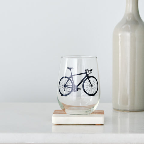 Bicycle Stemless Wine Glass