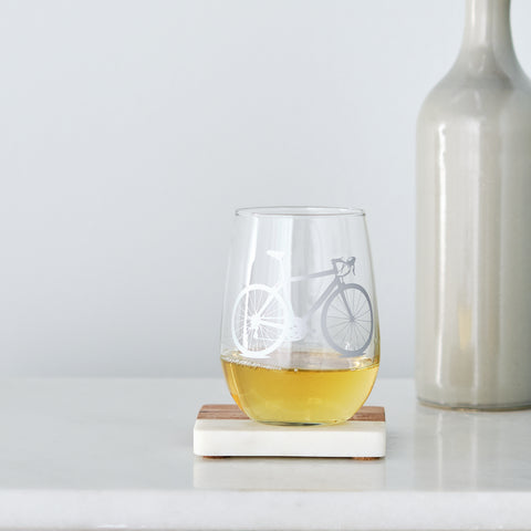 Bicycle Stemless Wine Glass