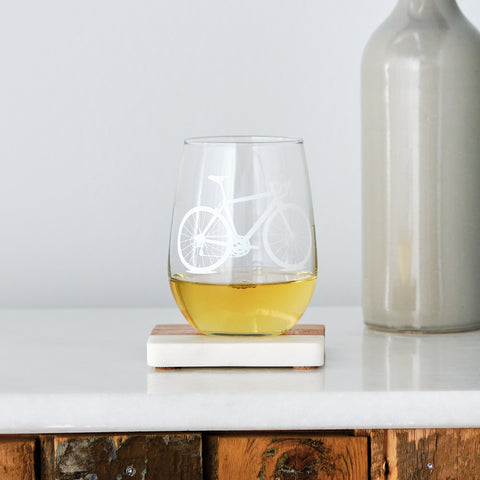 Bicycle Stemless Wine Glass