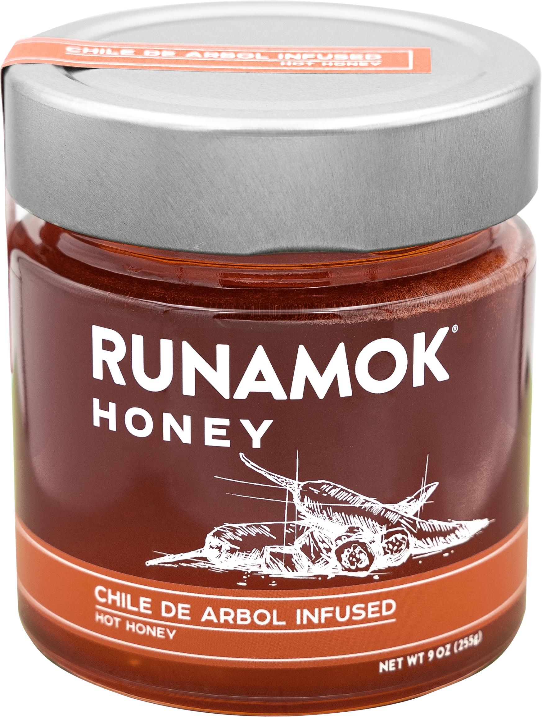 Chile De Arbol Infused Hot Honey 9oz