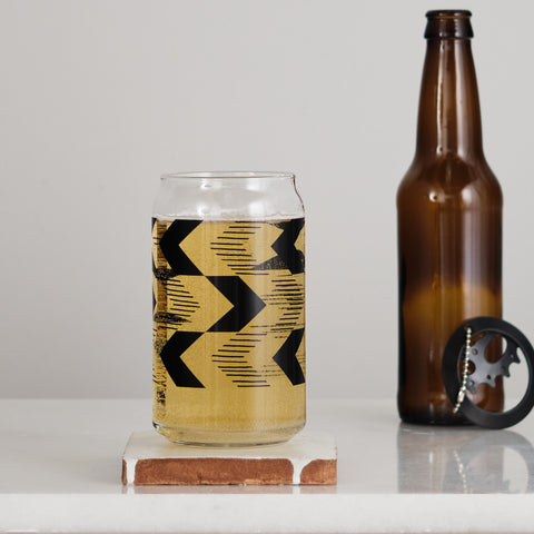 Chevron Screen Printed Can Pint Glass