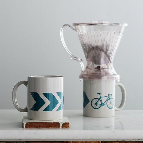 Chevron Bicycle Coffee Mug, Classic C Handle