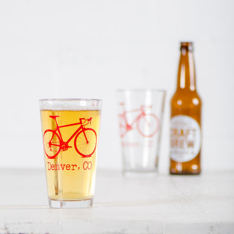 Denver, Colorado Bike Pint Glass