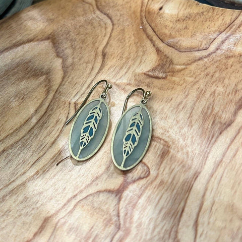 Feather - Stained Glass Resin Earrings