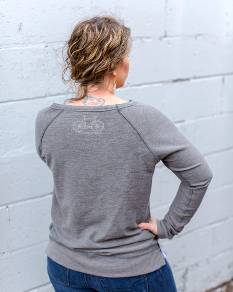 Womens Fixie Bicycle French Terry Reversible Sweatshirt - Final Sale