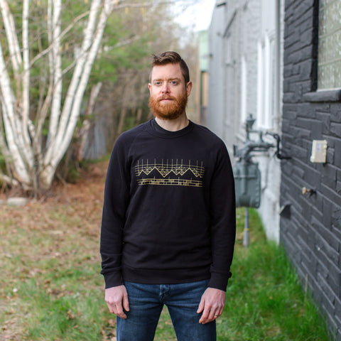 Mens Geometric Mountain Washed French Terry Sweatshirt - Final Sale