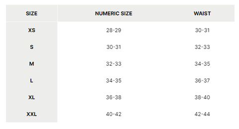 prAna sustainable clothing men's sizing chart.