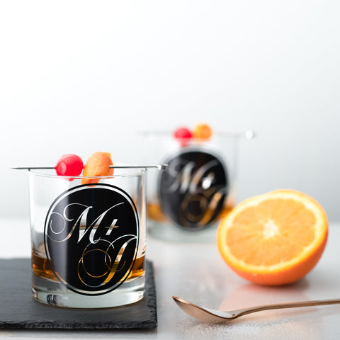 Monogram Glasses - Round, set of 6