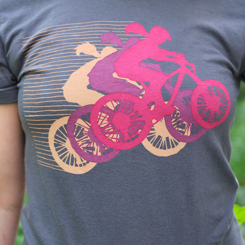 Women's Mountain Bike Tee, Asphalt Ponytail - Final Sale
