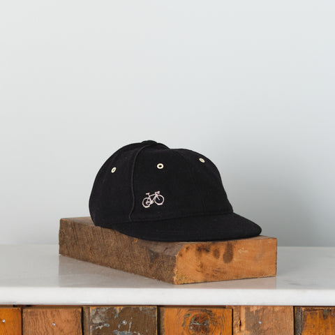 Bicycle, Mini embroidery Wool Felt Old Time Short Bill Ball Cap