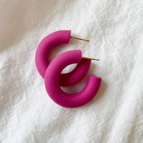 Mini Chunky Hoops | Polymer Clay Earrings