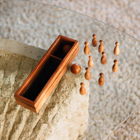 wooden bowling gift set table top game