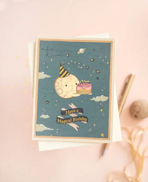 Moon Cake Birthday Greeting Card