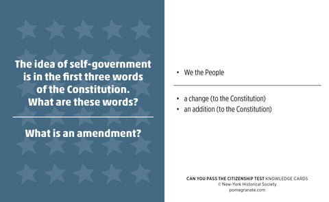 Can You Pass the Citizenship Test? Knowledge Cards