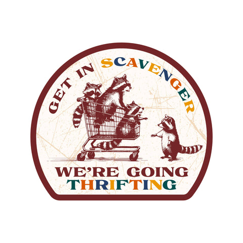 Cute Funny Thrift Shop Raccoon High Quality Vinyl Sticker