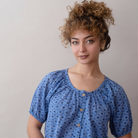 Flora Top- Tangier Indigo