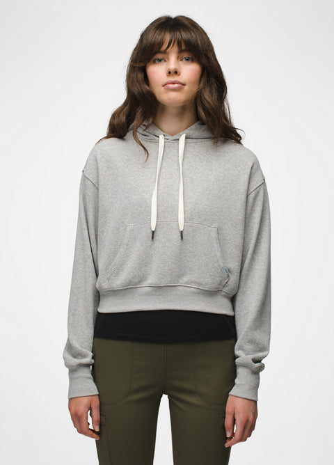 Cozy Up Crop Hoodie - Heather Grey