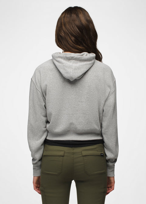 Cozy Up Crop Hoodie - Heather Grey