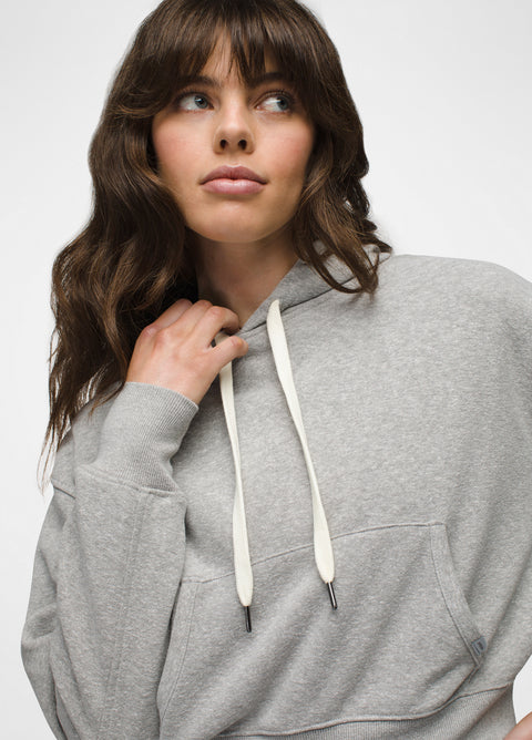 Cozy Up Crop Hoodie - Heather Grey