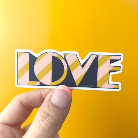 LOVE, Retro Dimensional Vinyl Sticker