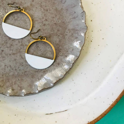 Crescent Hoop Earrings-Assorted Styles