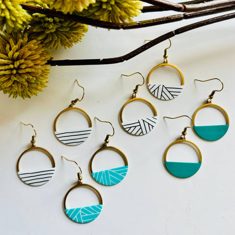 Crescent Hoop Earrings-Assorted Styles
