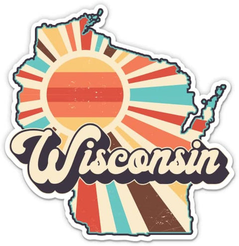 Wisconsin Stickers: Design 2 - Retro