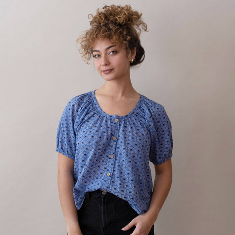 Flora Top- Tangier Indigo