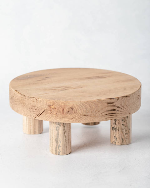 Round Reclaimed Wood Riser Stand | Made In USA: 3"